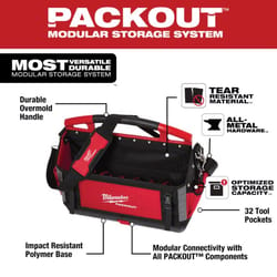 Milwaukee PACKOUT 11 in. W X 17 in. H Ballistic Polyester Tool Tote 32 pocket Black/Red 1 pc