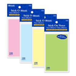 Bazic Products 5 in. W X 3 in. L Assorted Pastel Sticky Notes 1 pad