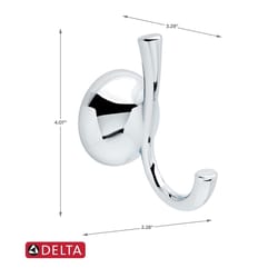 Delta Foundations 4.07 in. H X 3.29 in. W X 2.28 in. L Chrome Silver Robe Hook