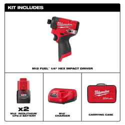 Milwaukee M12 FUEL 12 V 1/4 in. Cordless Brushless Impact Driver Kit (Battery & Charger)