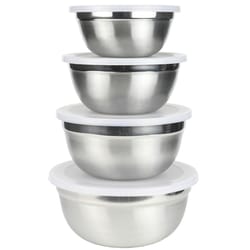 Chef Craft Stainless Steel Silver Mixing Bowl Set 4 pc