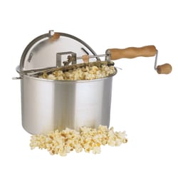 Whirley Pop Aluminum Stove Top Popcorn Popper 16.5 in. 6 qt Silver