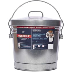 Behrens 6 gal Silver Galvanized Steel Garbage Can Lid Included Animal Proof/Animal Resistant