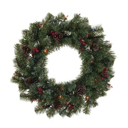 Celebrations 24 in. D Incandescent Prelit Multicolored Northern Pine Christmas Wreath