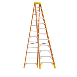 Werner 12 ft. H Fiberglass Step Ladder Type IA 300 lb. capacity