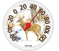 Taylor Deer Design Dial Thermometer Plastic Multicolored
