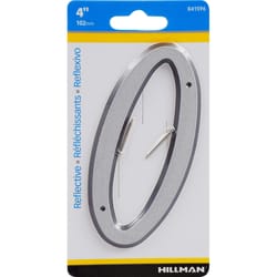 Hillman 4 in. Reflective Silver Plastic Nail-On Number 0 1 pc