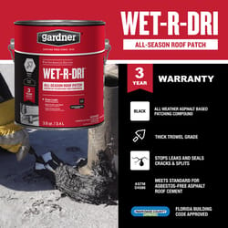 Black Jack Wet-R-Dri Gloss Black Patching Cement All-Weather Roof Cement 3.6 qt