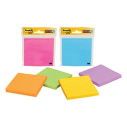 Post-it 4 in. W X 4 in. L Assorted Lined Sticky Notes 1 pad