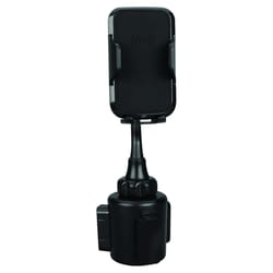 Fabcordz Black Cup Holder Cell Phone Car Mount For All Mobile Devices