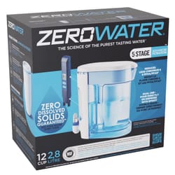 ZeroWater Ready-Read 96 oz Blue/White Water Filtration Pitcher