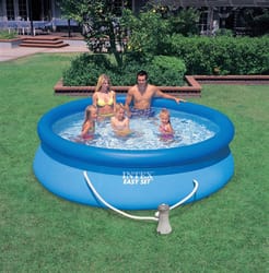 Intex 1018 gal Round Plastic Above Ground Pool 30 in. H X 10 ft. D