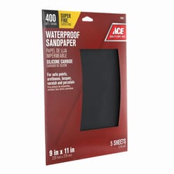 Ace 11 in. L X 9 in. W 400 Grit Silicon Carbide Waterproof Sandpaper 5 pk