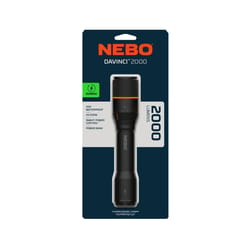 NEBO Davinci 2000 lm Black LED Rechargeable Flashlight 18650 Battery