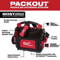 Milwaukee PACKOUT 15 in. W X 17 in. H Ballistic Polyester Tool Tote 31 pocket Black/Red 1 pc