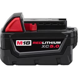 Milwaukee M18 RedLithium XC5.0 5 Ah Lithium-Ion Battery Pack 1 pc