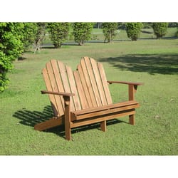 Linon Home Decor Tahoe Brown Wood Adirondack Patio Bench 37.99 in. H X 52.36 in. L X 37.4 in. D