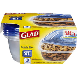 Glad 104 oz oz Clear Food Storage Container 3 pk