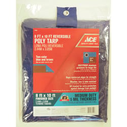 Ace 8 ft. W X 10 ft. L Medium Duty Polyethylene Tarp Blue/Brown