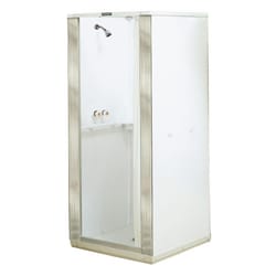 Mustee Durastall 75.38 in. H X 36 in. W X 36 in. L White Shower Stall
