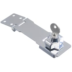 Ace Chrome-Plated Steel 4-1/2 in. L Keyed Hasp Lock 1 pk