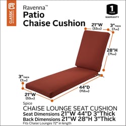 Classic Accessories Ravenna Spice Polyester Chaise Cushion 28 in. H X 44 in. W X 21 in. L
