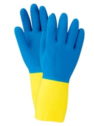 Soft Scrub Neoprene Cleaning Gloves S Blue/Yellow 1 pair