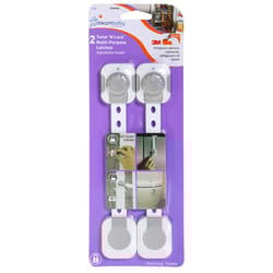 Dreambaby Twist 'N Lock Gray/White Plastic Adhesive Multi-Use Latch 2 pk