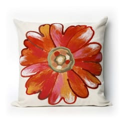 Liora Manne Visions III Orange Daisy Polyester Throw Pillow 20 in. H X 2 in. W X 20 in. L