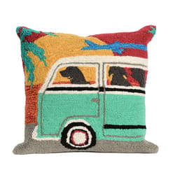 Liora Manne Frontporch Sunset Beach Trip Polyester Throw Pillow 18 in. H X 2 in. W X 18 in. L