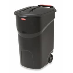 Rubbermaid Roughneck 45 gal Black Resin Wheeled Trash Can Lid Included