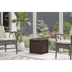 Suncast 22 in. W X 17 in. D Brown Plastic Deck Box with Seat 22 gal