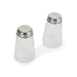 Lifetime Gemco 3 oz Clear/Silver Glass Bevelled Salt and Pepper Set 2 pk