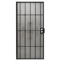 Precision 81-3/4 in. H X 36 in. W Regal Black Steel Security Door