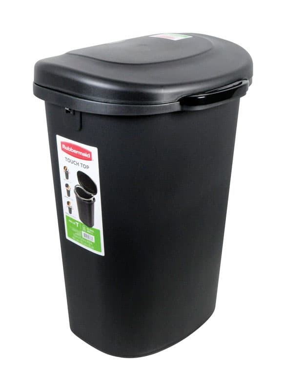 Photo 1 of *READ BELOW**Rubbermaid 13 gal. Black Plastic Touch Top Trash Can