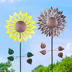 Exhart Assorted Metal 84 in. H Kinetic Sunflower Outdoor Garden Stake