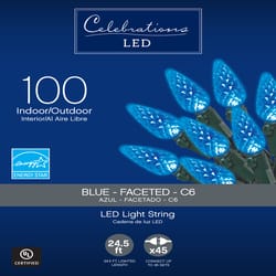 庆祝LED C6蓝色100 ct串圣诞灯24.75 ft.