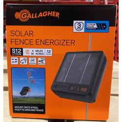 Gallagher S12 Solar-Powered Fence Energizer 4 mile (statute mile) Black