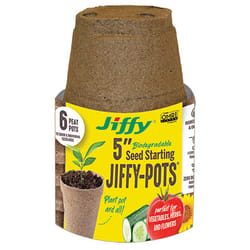 Jiffy 5 in. H Peat Pot 6 pk