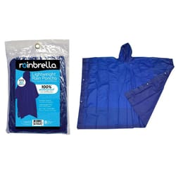 Rainbrella Blue PVC Rain Poncho One Size Fits All