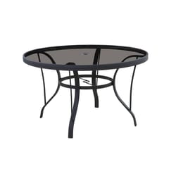 Living Accents Roscoe Black Round Glass Dining Table