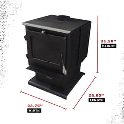 Cleveland Iron Works EPA Certified 2500 sq ft Pedestal Wood Burning Stove