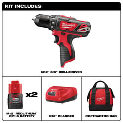 Milwaukee M12 3/8 in. Brushed Cordless Drill/Driver Kit (Battery & Charger)
