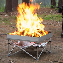 Fireside Outdoor Pop-Up Pit 24 in. W Aluminum Square Wood Fire Pit