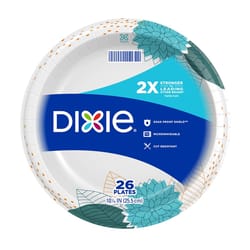 Dixie Multicolored Paper FLOWERS BLOOM Dinner Plate 10-1/16 in. D 26 pk