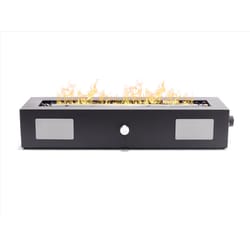 Ukiah Cascade 28 in. W Steel Outdoor Rectangular Propane Fire Pit with Sound System