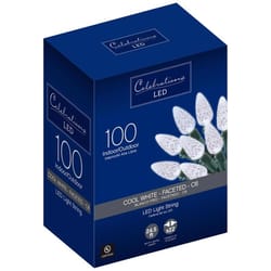 Celebrations Blue LED C6 Cool White 100 ct String Christmas Lights 24.5 ft.