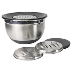 Chef Craft Stainless Steel Silver Mixing Bowl and Grater Set 6 pc