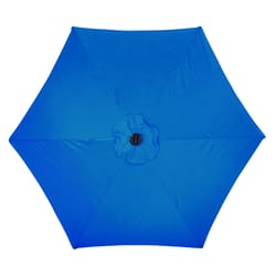 Living Accents Solar LED 9 ft. Tiltable Royal Blue Market Umbrella