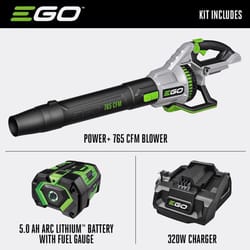 EGO Power+ LB7654 200 mph 765 CFM 56 V Battery Handheld Leaf Blower Kit (Battery & Charger) W/ 5.0 AH BATTERY
